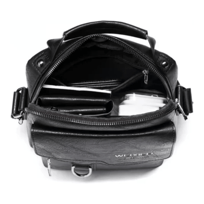CarryQuest® - Schoudertas - Heren - PU - Leer - Stijlvol - Reizen - Donker Bruin