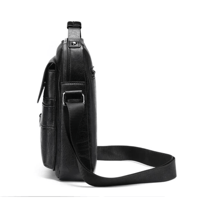 CarryQuest® - Schoudertas - Heren - PU - Leer - Stijlvol - Reizen - Donker Bruin