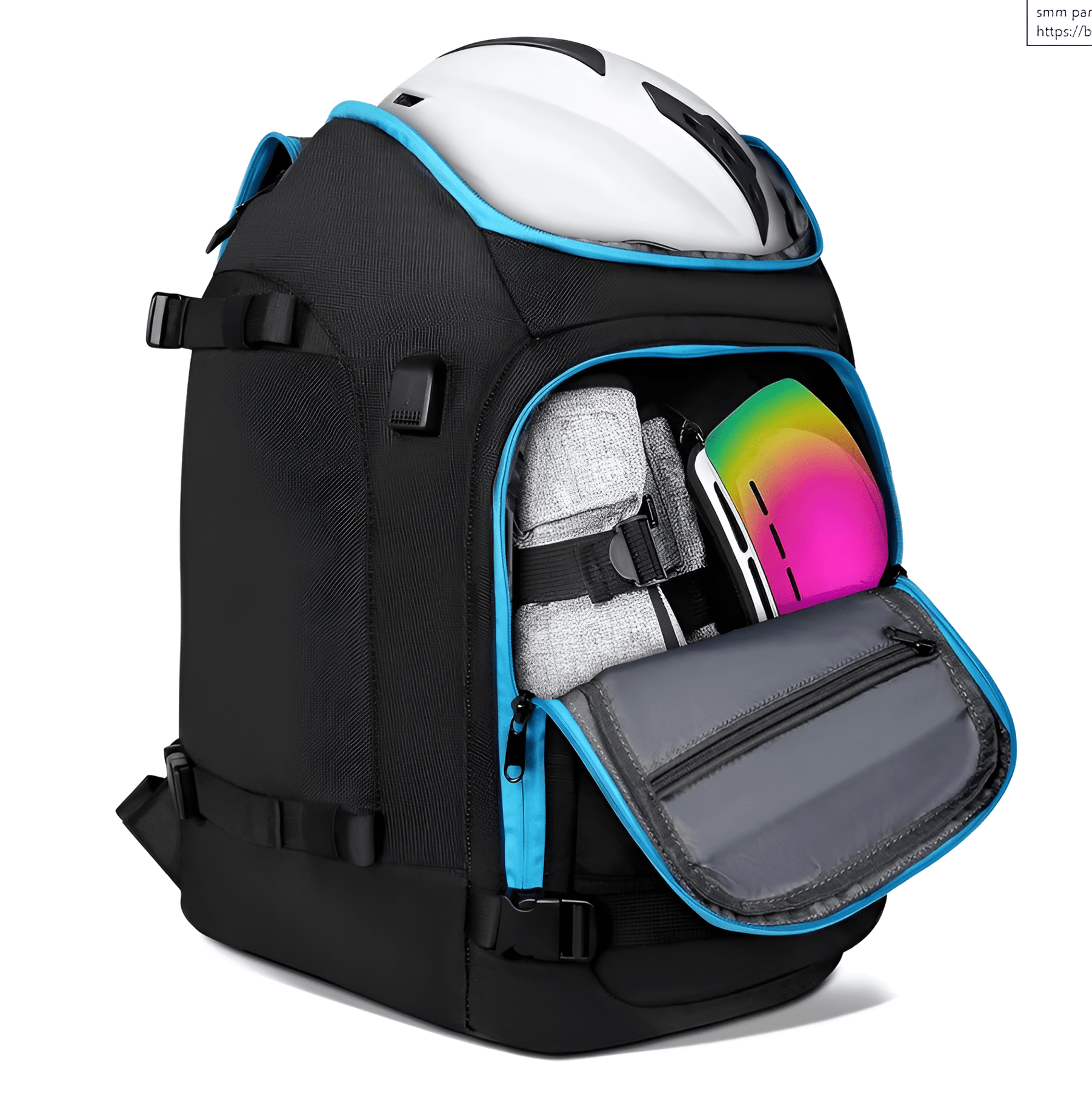 CarryQuest® - Ski - /Snowboard Rugzak - Outdoor tas - USB Oplaad Functie – ZwartCarryQuest