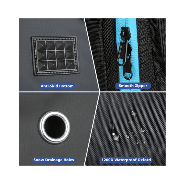 CarryQuest® - Ski - tas Outdoor Skiën - 50L - Grote Rugzak Unisex met Droog/Nat Scheiding - Waterdicht - Zwart