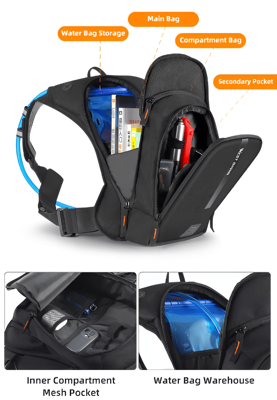 CarryQuest® - Sport Rugzak met Water Bag - Ideaal voor Outdoor Avonturen