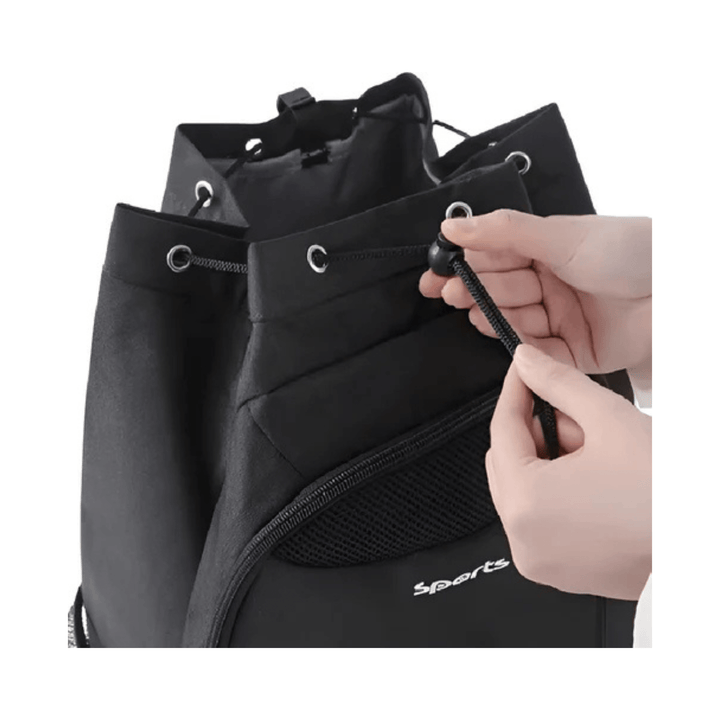 CarryQuest® - Sporttas met trekkoord Basketbalrugzak - Zwart