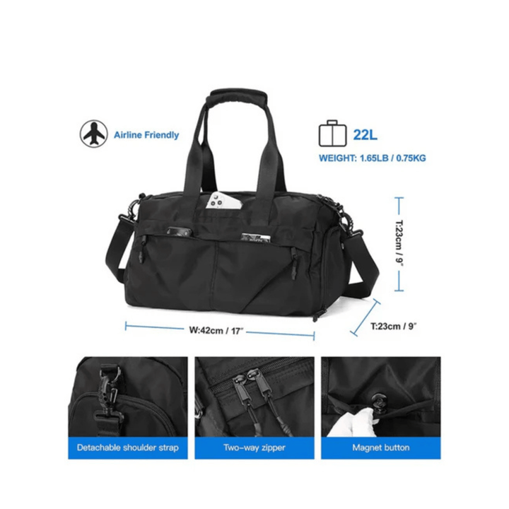 CarryQuest® - Sporttas - Waterdichte Sporttas Gym - Zwart