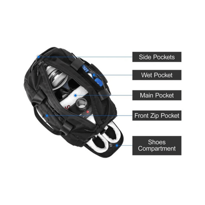 CarryQuest® - Sporttas - Waterdichte Sporttas Gym - Zwart