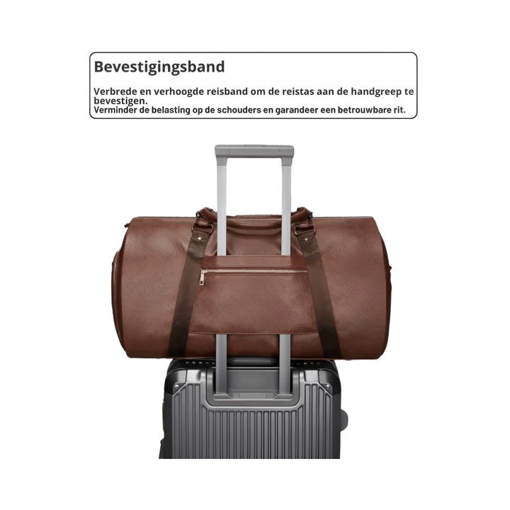 CarryQuest® - Suite Bag - PU Leder - Duffel Bag - Weekendtassen - Bruin