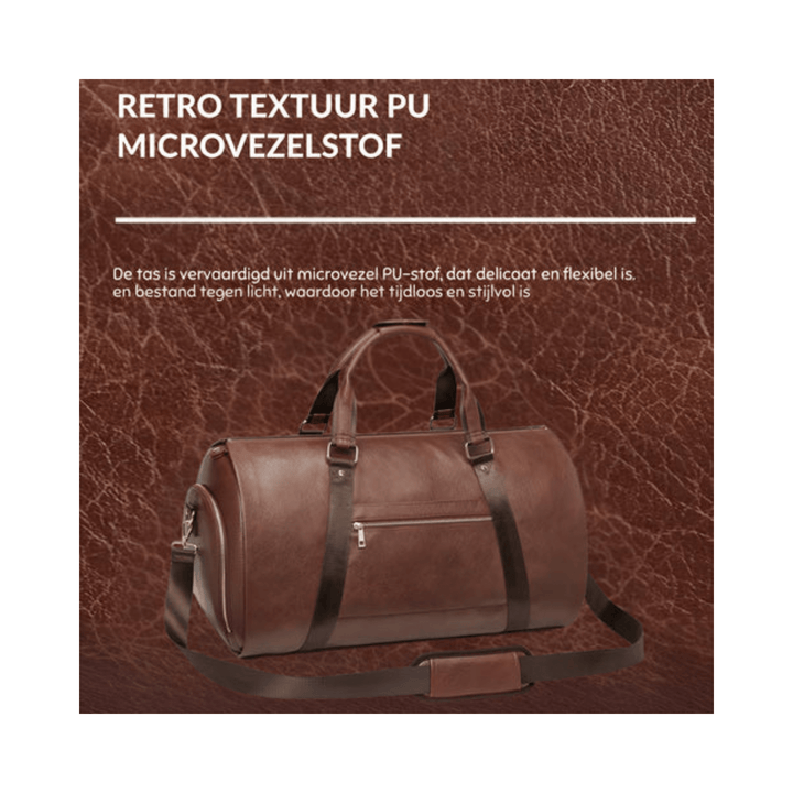 CarryQuest® - Suite Bag - PU Leder - Duffel Bag - Weekendtassen - Bruin