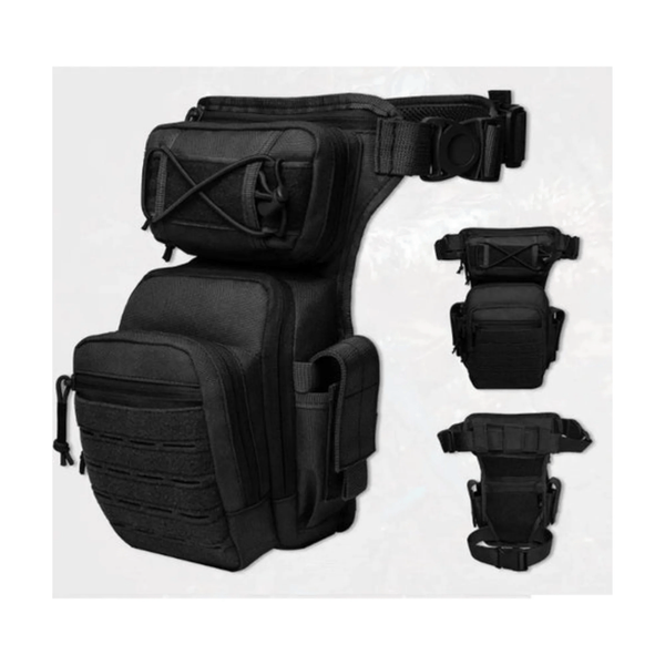 CarryQuest® - Tactische Beentas - Duurzaam Nylon - Verstelbare Gereedschapsriem - Outdoorliefhebbers - Zwart