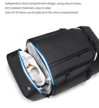 CarryQuest® Tech Pro Rugzak 36 - 55L – Waterdicht & Ademend – USB Oplaadfunctie – Perfect voor Reizen & SportenCarryQuest®Reis - /Weekendtas03