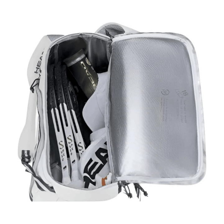 CarryQuest® - Tennistas - 40L - Wit - Schoenencompartiment - Squash - Tennis - Badminton - Wit