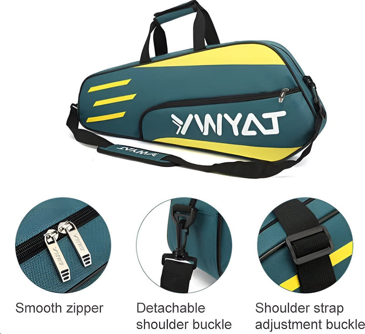 CarryQuest® - Tennistas - Badminton Tas - Blauw/Geel