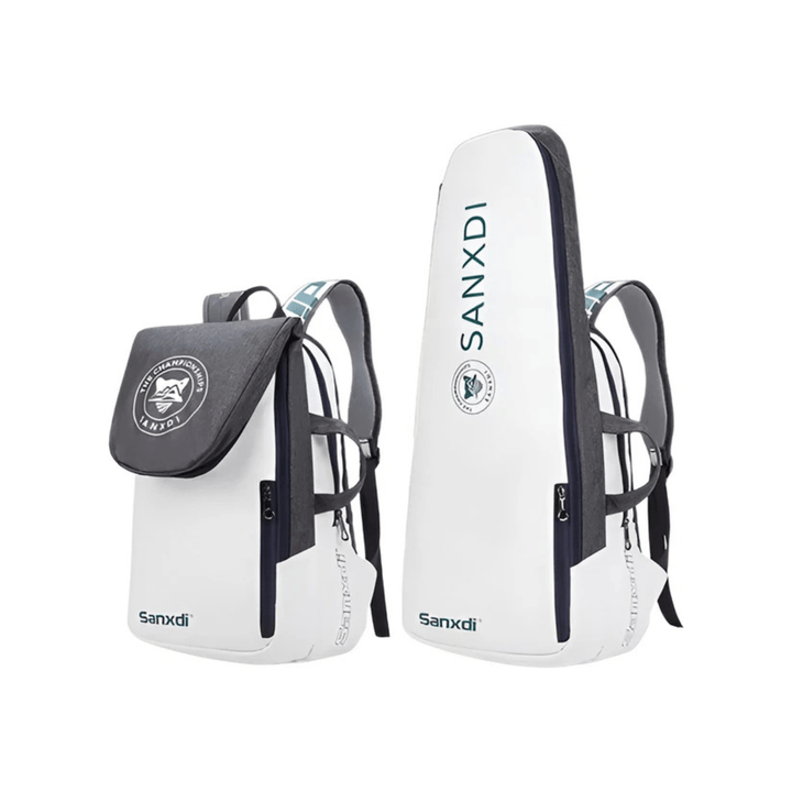 CarryQuest® - Tennistas - Opvouwbare Tennis Rugzak - Squash - Badminton - Padel - Wit