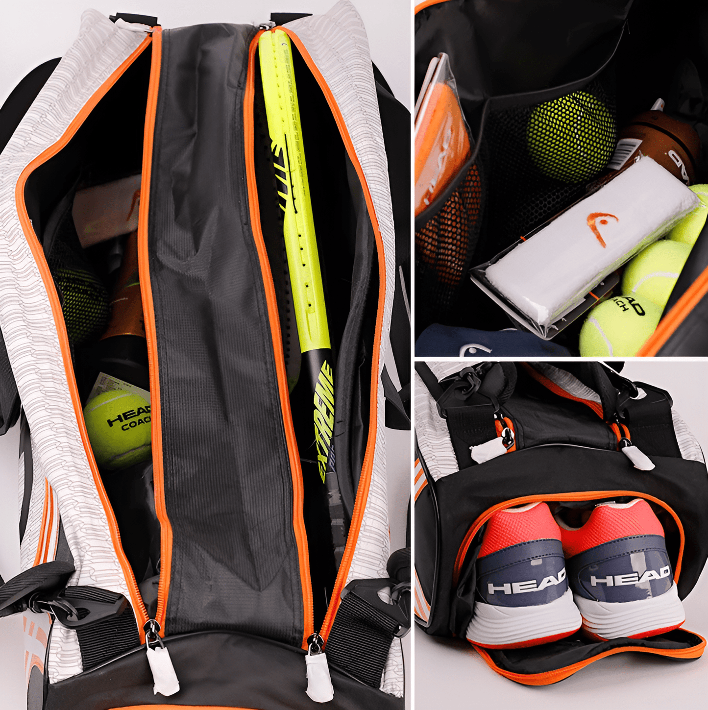 Carryquest® - Tennistas - Padeltas - Badminton Tas - Ruime Capaciteit voor 3 - 6 Rackets - Duurzaam en Stijlvol Design - Verstelbare Draagopties