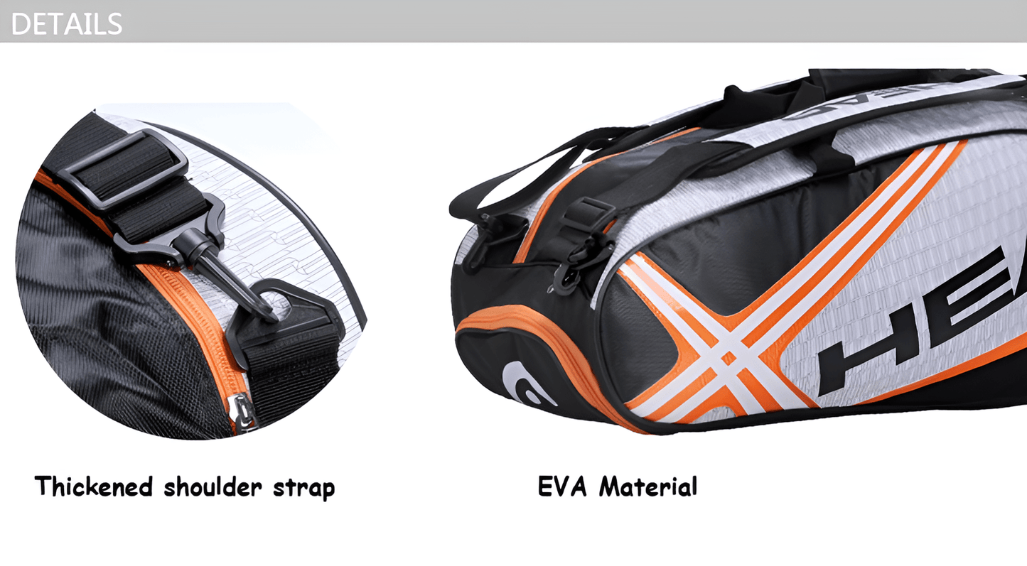 Carryquest® - Tennistas - Padeltas - Badminton Tas - Ruime Capaciteit voor 3 - 6 Rackets - Duurzaam en Stijlvol Design - Verstelbare Draagopties