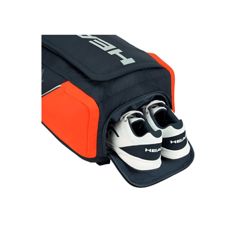 CarryQuest® - Tennistas - Tennis Schoudertas - 2 Rackets + Schoenen + Accessoires - Oranje/Zwart