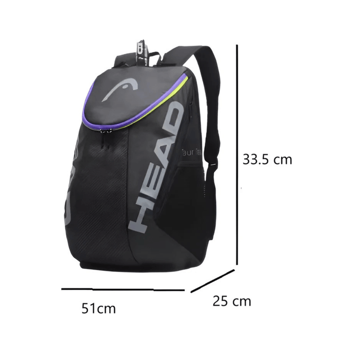 CarryQuest® - Tennistas - Tennis Schoudertas - 2 Rackets + Schoenen + Accessoires - Zwart