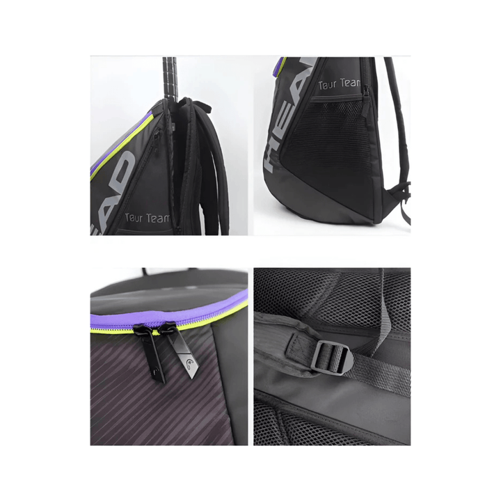 CarryQuest® - Tennistas - Tennis Schoudertas - 2 Rackets + Schoenen + Accessoires - Zwart