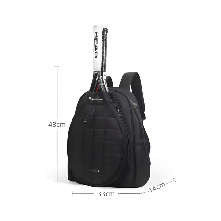 CarryQuest® - Tennistas - Tennisrugzak - Zwart