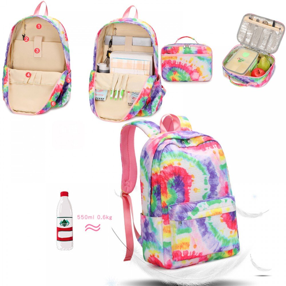 CarryQuest® Tienermeisjes Schoolrugzak Daisy – Stijlvol & Ruim – Waterdicht Polyester – Inclusief LunchtasCarryQuest