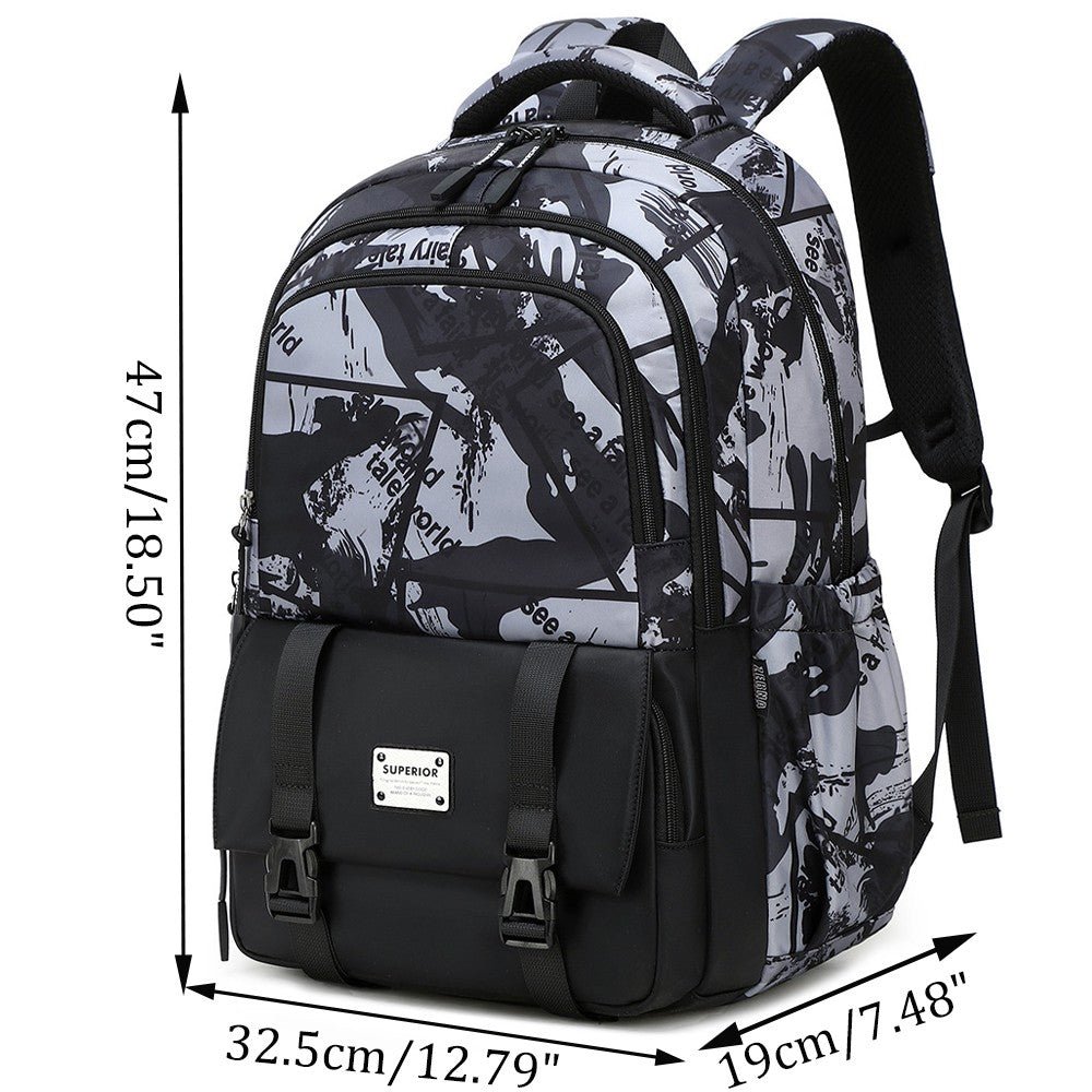 CarryQuest® Trendy Heren Rugzak – 20 - 35L – Stijlvolle Dagelijkse Metgezel – PU+PolyesterCarryQuest