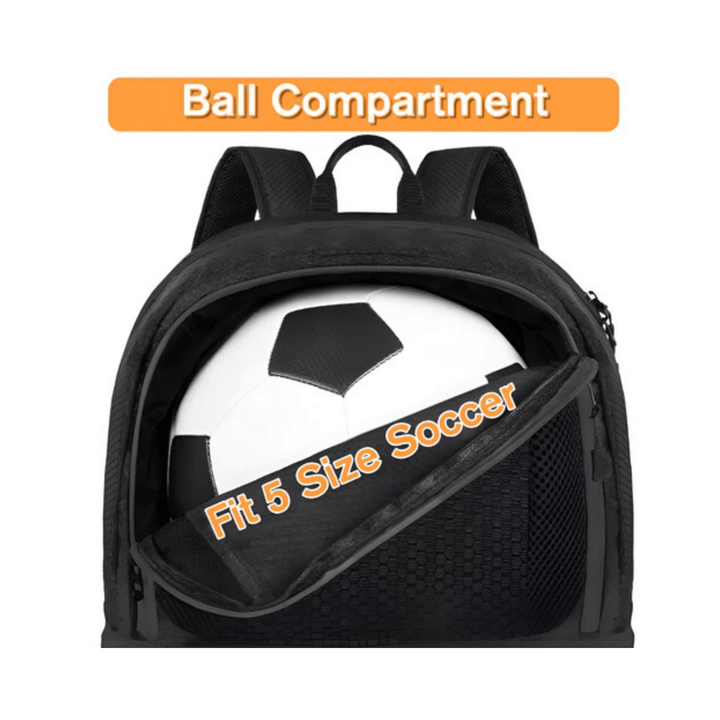 CarryQuest® - Ultieme Voetbaltas - Basketbalrugzak - Waterdicht - Zwart