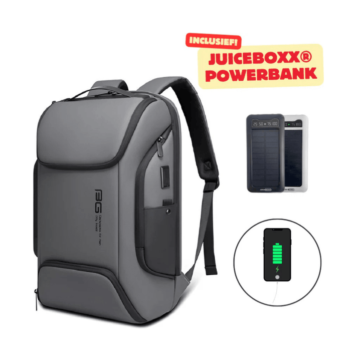 CarryQuest® - USB Laptoprugzak - Waterdicht - Grote Capaciteit - USB Oplaadfunctie - Grijs