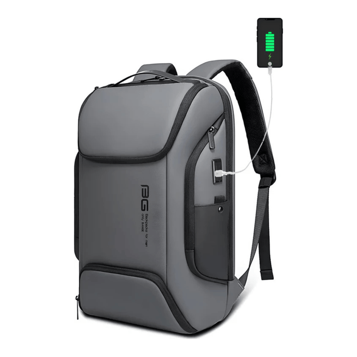 CarryQuest® - USB Laptoprugzak - Waterdicht - USB Oplaadfunctie - Grijs
