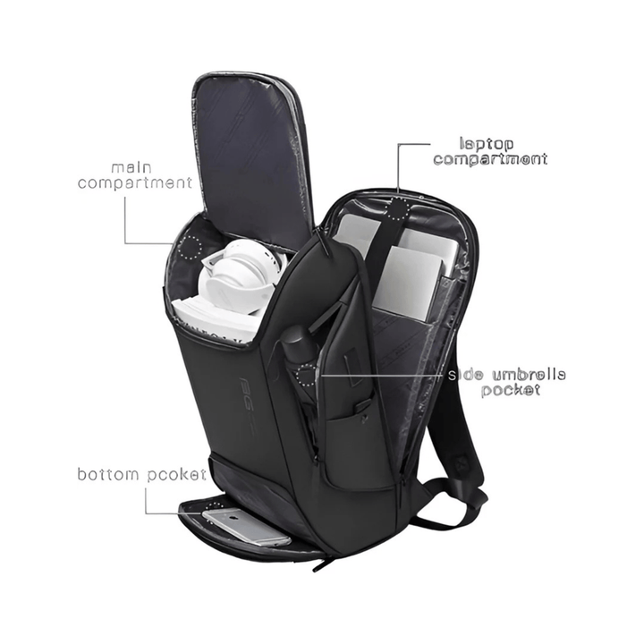 CarryQuest® - USB Laptoprugzak - Waterdicht - USB - Zwart