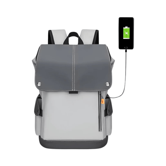CarryQuest® - USB Oplaadbare Stadsrugzak - Waterdicht Capaciteit 20 - 35 liter - LichtgrijsCarryQuestsimple
