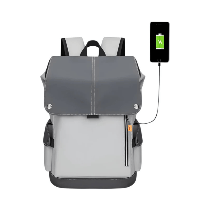 CarryQuest® - USB Oplaadbare Stadsrugzak - Waterdicht Capaciteit 20 - 35 liter - Lichtgrijs