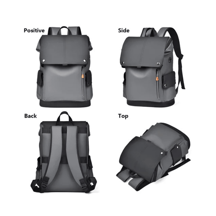 CarryQuest® - USB Oplaadbare Stadsrugzak - Waterdicht Capaciteit 20 - 35 liter - Zwart/Grijs