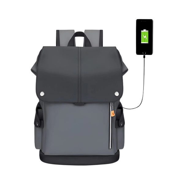 CarryQuest® - USB Oplaadbare Stadsrugzak - Waterdicht Capaciteit 20 - 35 liter - Zwart/Grijs