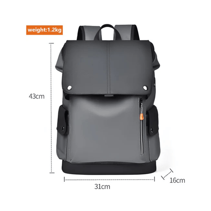 CarryQuest® - USB Oplaadbare Stadsrugzak - Waterdicht Capaciteit 20 - 35 liter - Zwart/Grijs