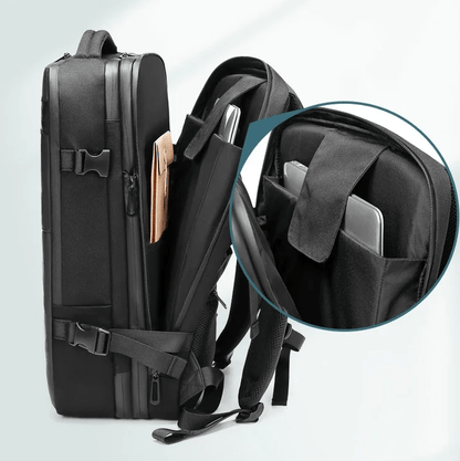 CarryQuest® - Vacuum Rugzak RZ/TX - USB Uitgang – Handbagage - ZwartCarryQuest