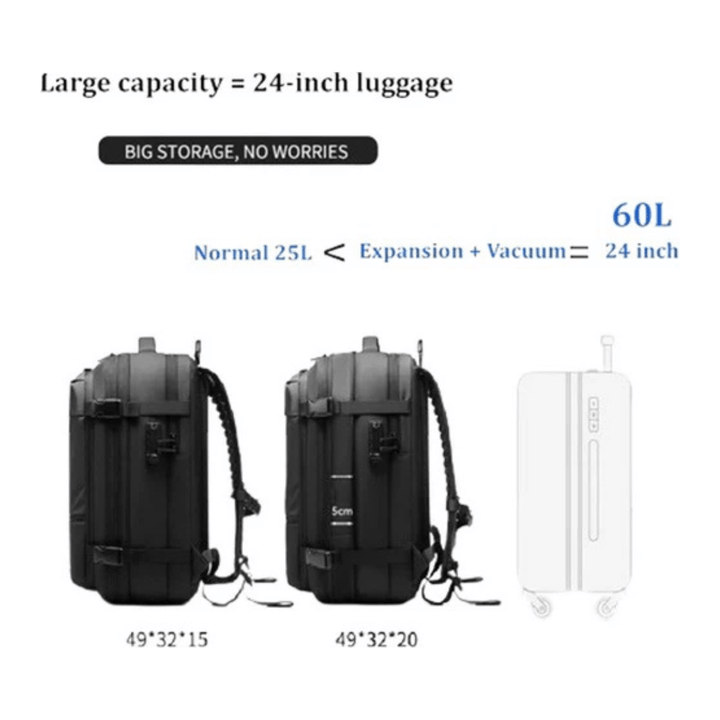 CarryQuest® - Vacuum Rugzak Zen - Grijs