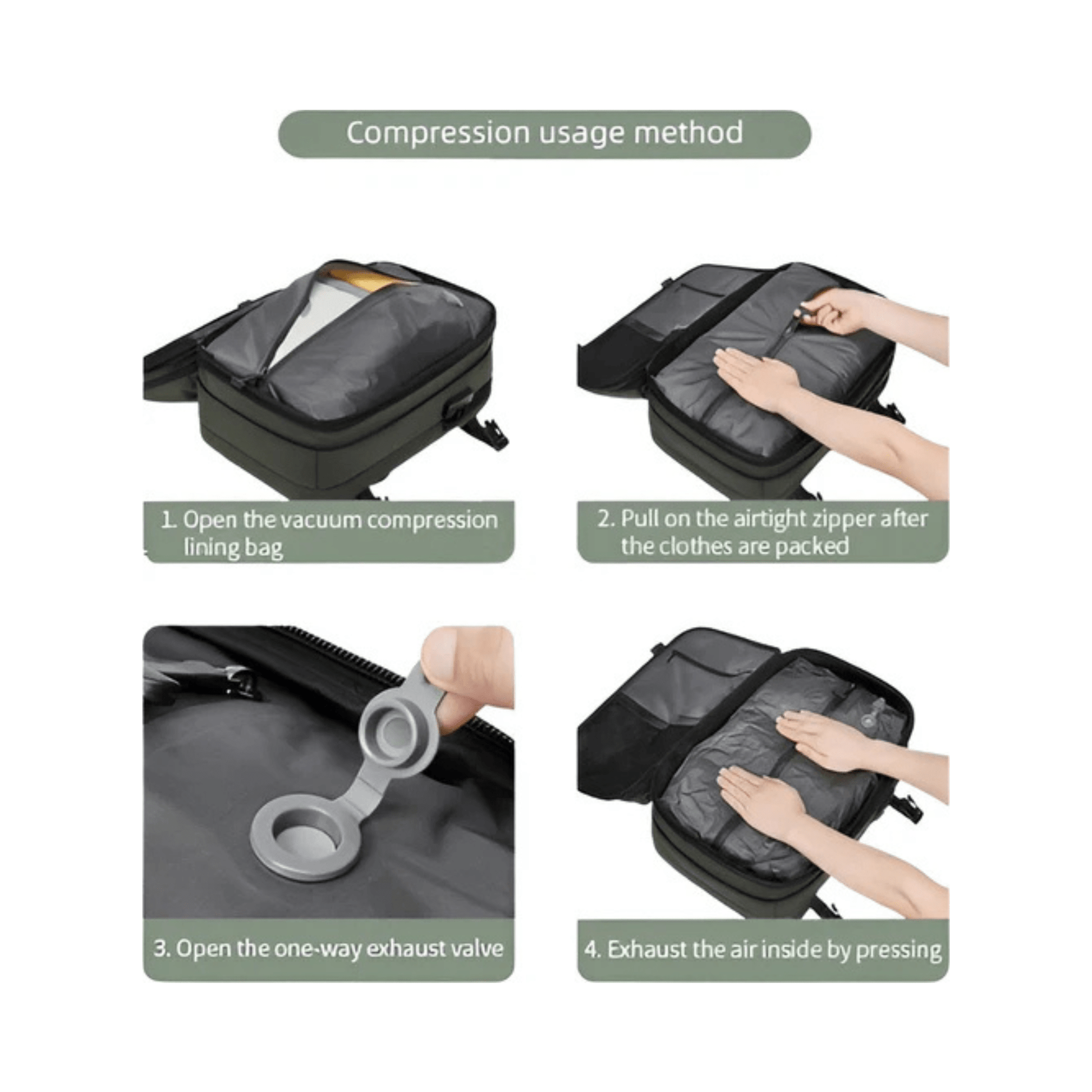 CarryQuest® - Vacuum Rugzak Zen - Incl. Pomp - Blauw
