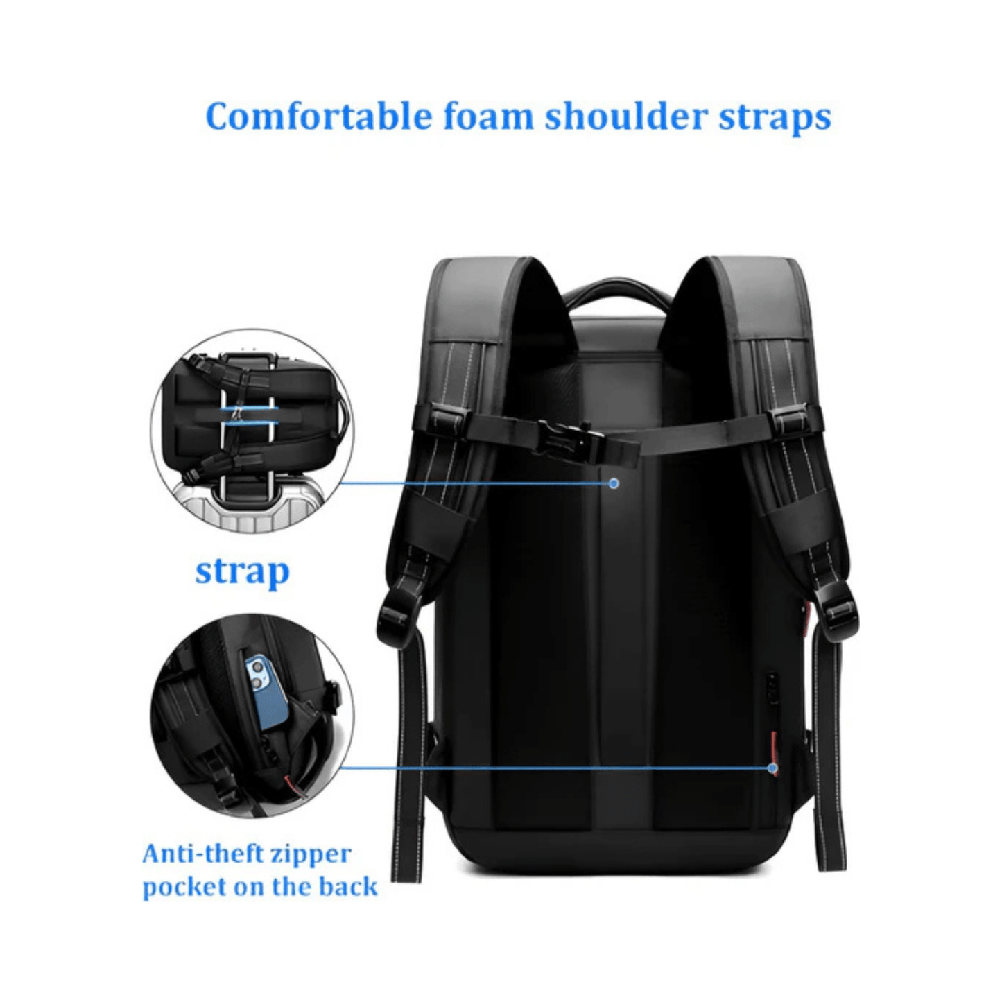 CarryQuest® - Vacuum Rugzak Zen - Incl. Pomp - Blauw