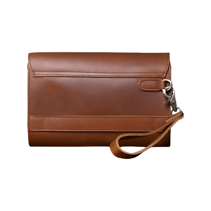 CarryQuest® - Vintage Heren Clutch - Telefoon Tas - Bruin