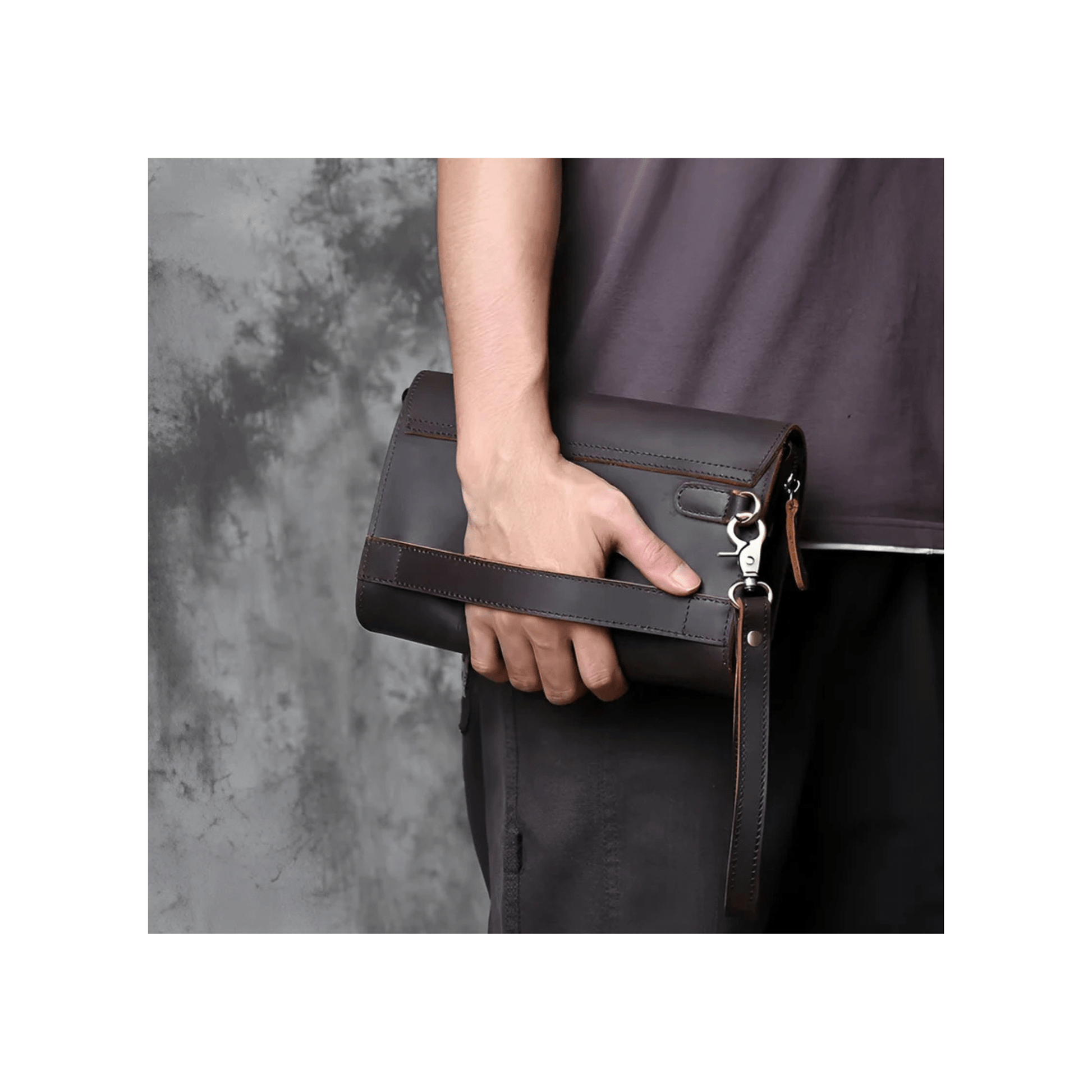 CarryQuest® - Vintage Heren Clutch - Telefoon Tas - ZwartCarryQuestsimple