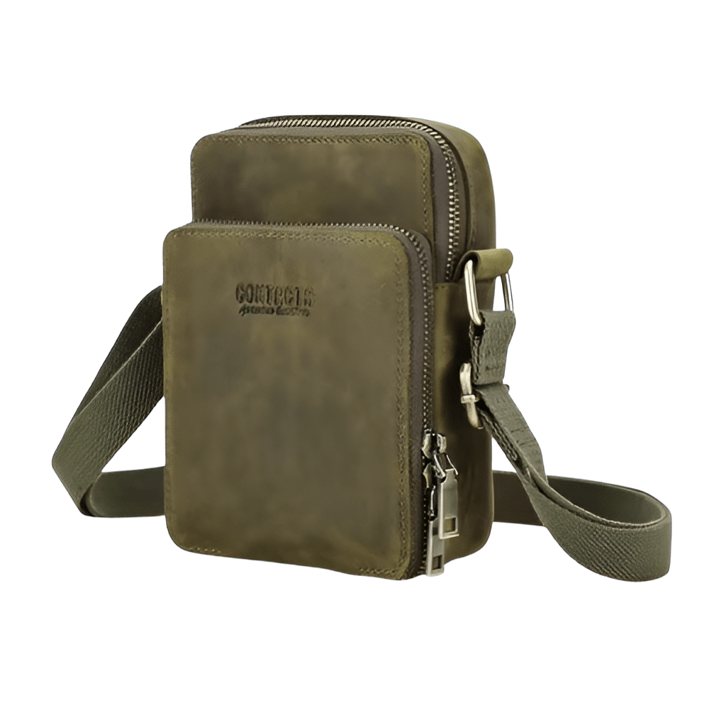 Carryquest® - Vintage Lederen Schoudertas Heren - Verstelbaar - 3 kleurenCarryQuest