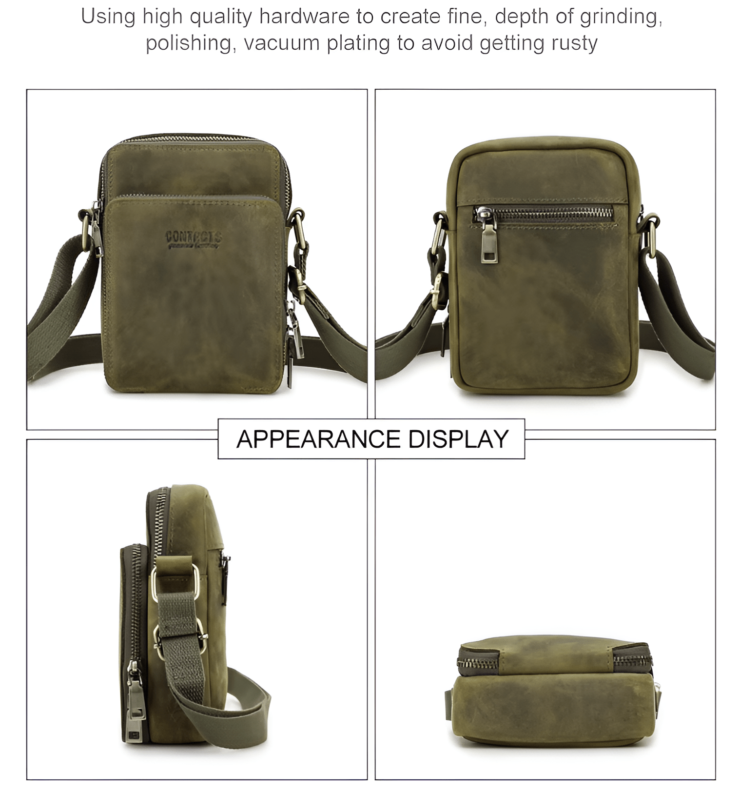 Carryquest® - Vintage Lederen Schoudertas Heren - Verstelbaar - 3 kleurenCarryQuest