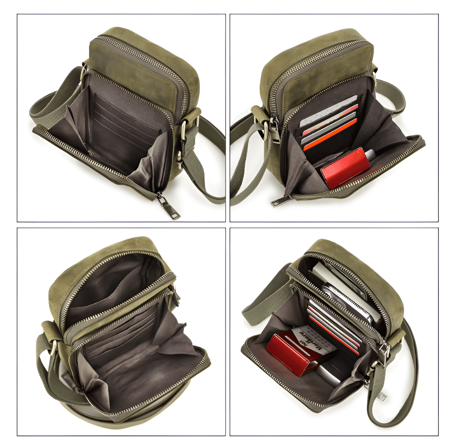 Carryquest® - Vintage Lederen Schoudertas Heren - Verstelbaar - 3 kleurenCarryQuest