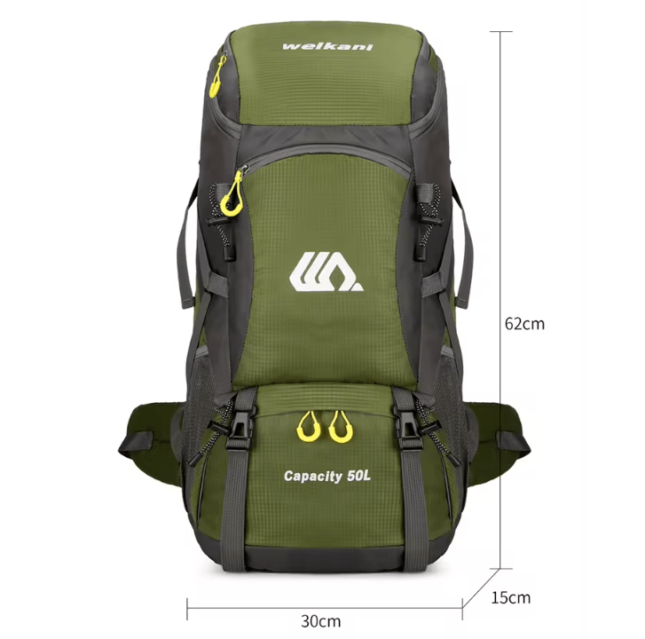 CarryQuest® - Wandel Rugzak 50L - Kamperen & Wandelen - Regenhoes - 3 kleurenCarryQuest