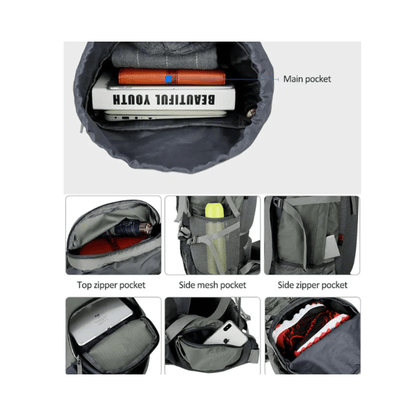 CarryQuest® - wandelrugzak - 75L Camping - Hiking Rugzak – Waterbestendig - Lichtgewicht - PaarsCarryQuestsimple
