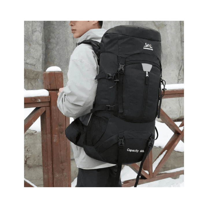 CarryQuest® - Wandelrugzak - Rugzakken - 60L - Waterdicht - Outdoor - Wandelen - Zwart