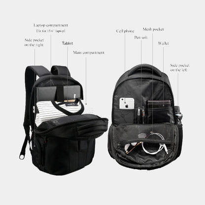 CarryQuest® Waterdichte Antidiefstal Rugzak – 15L – Ergonomisch en USB OplaadpoortCarryQuest®Laptop Rugzak03