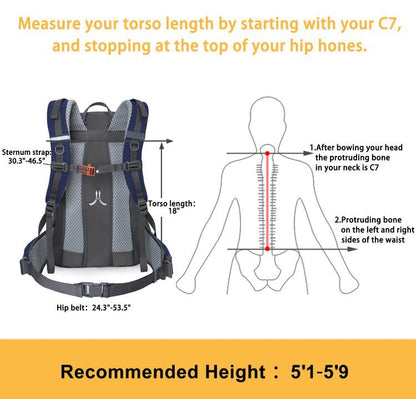 CarryQuest® Waterdichte Bergsport Rugzak – Lichtgewicht 40 - 70L – Perfect voor Avontuurlijke HikesCarryQuest®Wandel Rugzak03