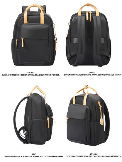 CarryQuest® Waterdichte Laptop Rugzak - 13"/14" - 10 Liter - Duurzaam Nylon - ZwartCarryQuest®Laptop Rugzak03