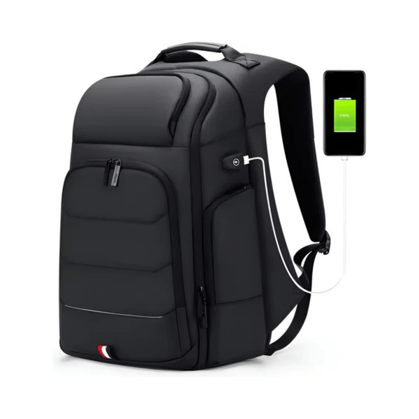 CarryQuest® - Waterdichte Rugzak USB Oplaadbaar - Geschikt als Handbagage - Zwart