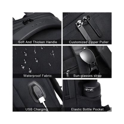 CarryQuest® - Waterdichte Zakelijke Rugzak - 20 - 35L - Laptop Rugzak - ZwartCarryQuestsimple