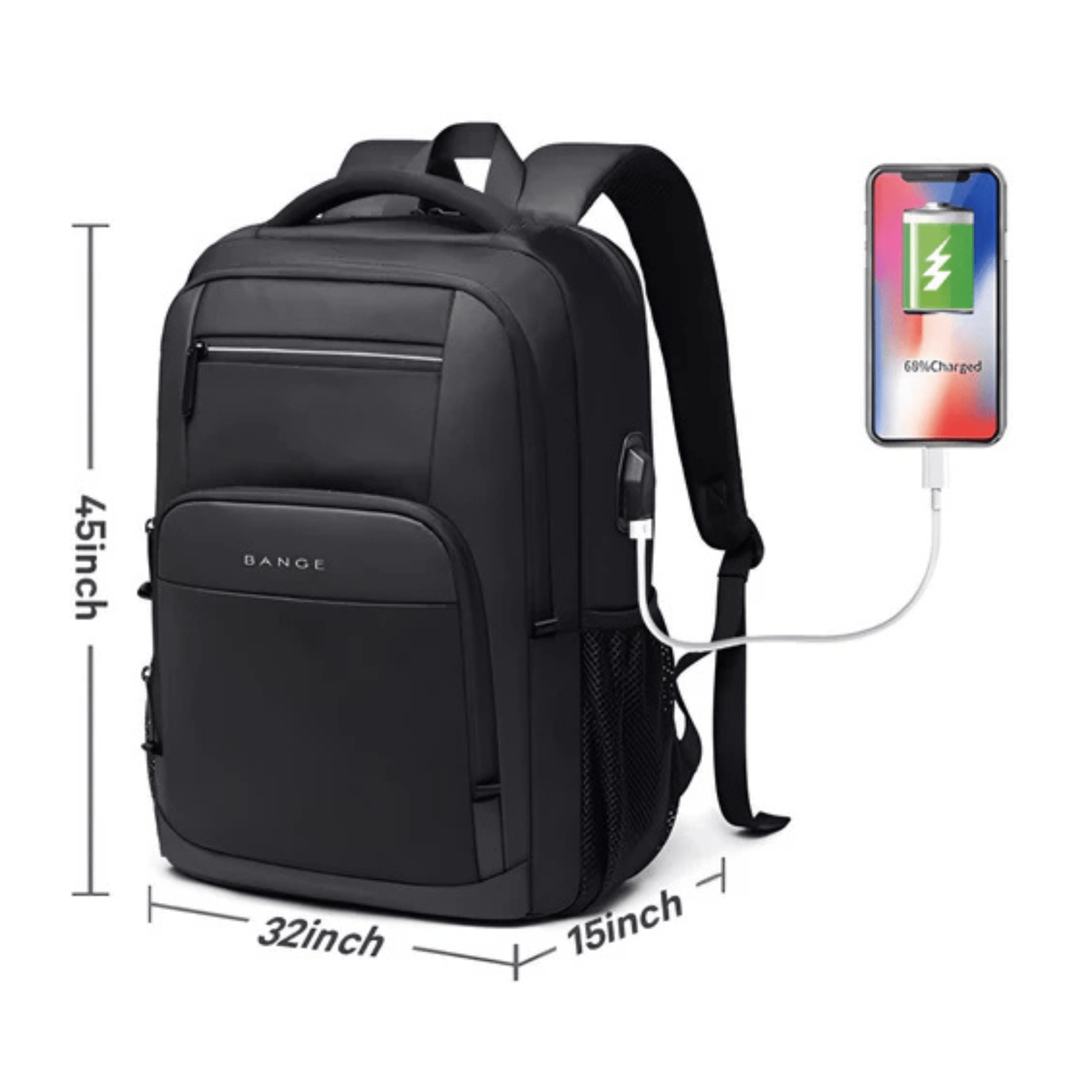 CarryQuest® - Waterdichte Zakelijke Rugzak - 20 - 35L - Laptop Rugzak - ZwartCarryQuestsimple